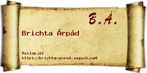 Brichta Árpád névjegykártya